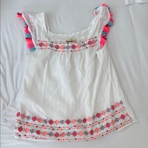 Savanna Jane White and Pink Embroidered Blouse